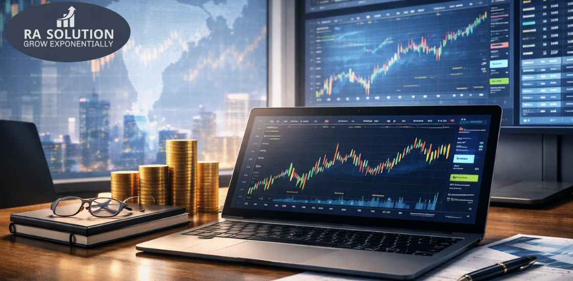 Financial analysis with charts and data