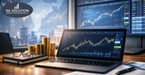 Financial analysis with charts and data